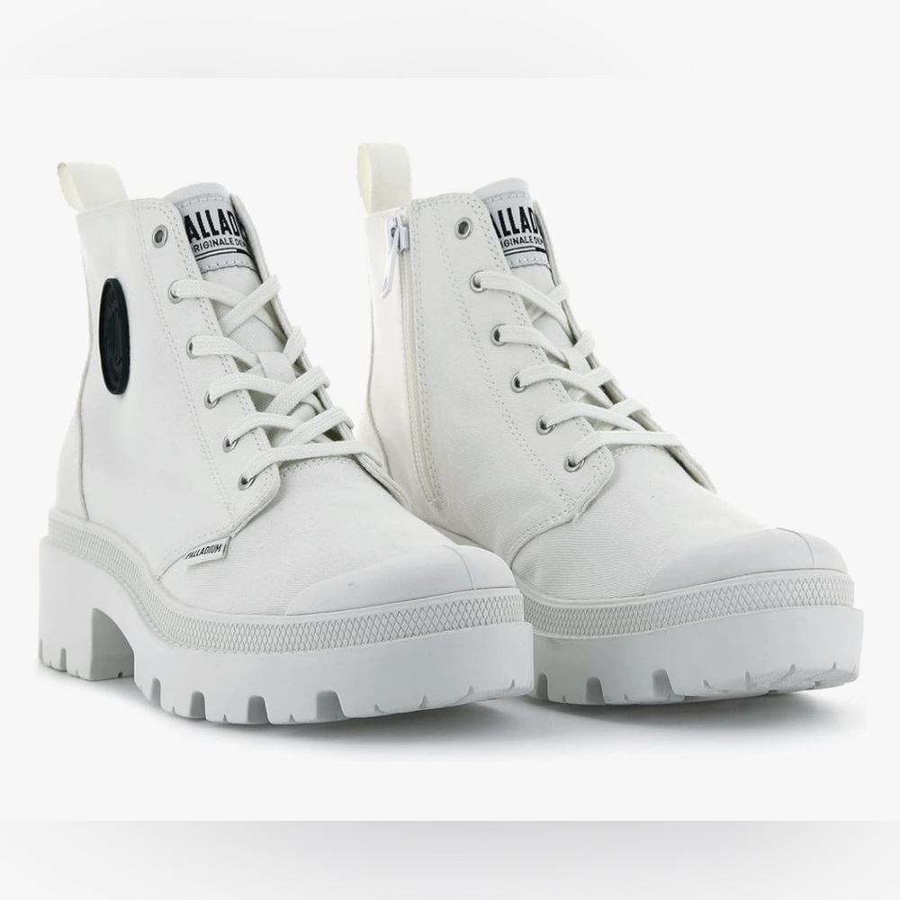Palladium Women's Star White Canvas High Top  Chunk Sole Hiker/Boots Various NWT